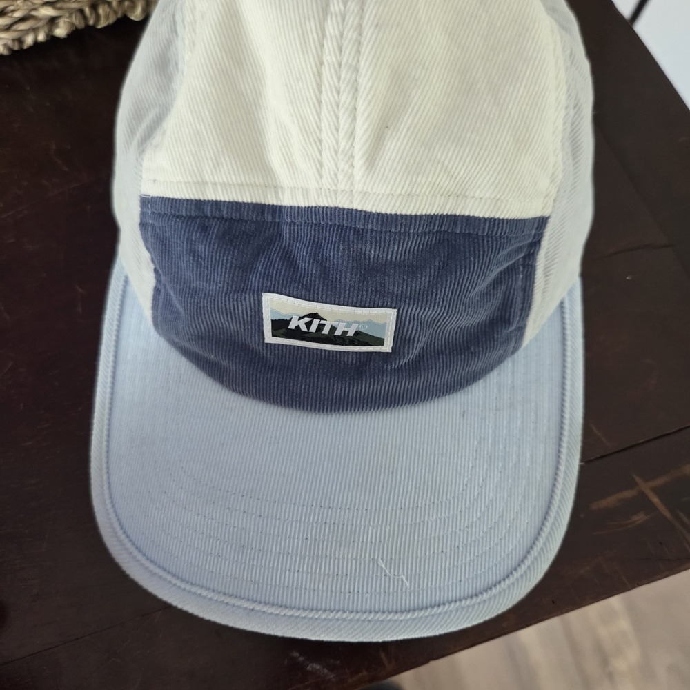 Kith & Kin Kith Corduroy 5 Panel Camp Cap Hat Blue Color Block Cotton OS